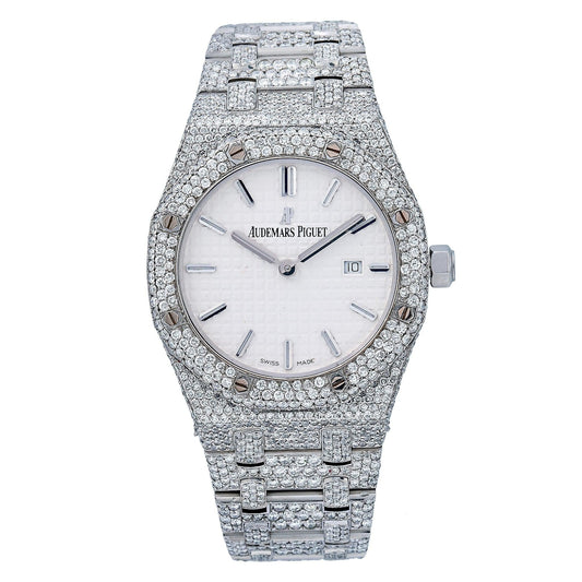 Audemars Piguet Royal Oak Lady 67651ST 33MM White Dial With 18.25 CT Diamonds