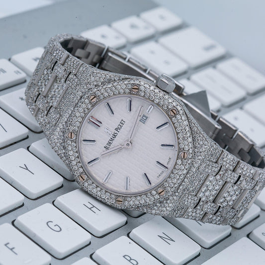 Audemars Piguet Royal Oak Lady 67651ST 33MM White Dial With 18.25 CT Diamonds