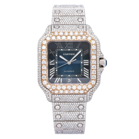 Cartier Santos WSSA0030 40MM Blue Dial With 17.95 CT Diamonds