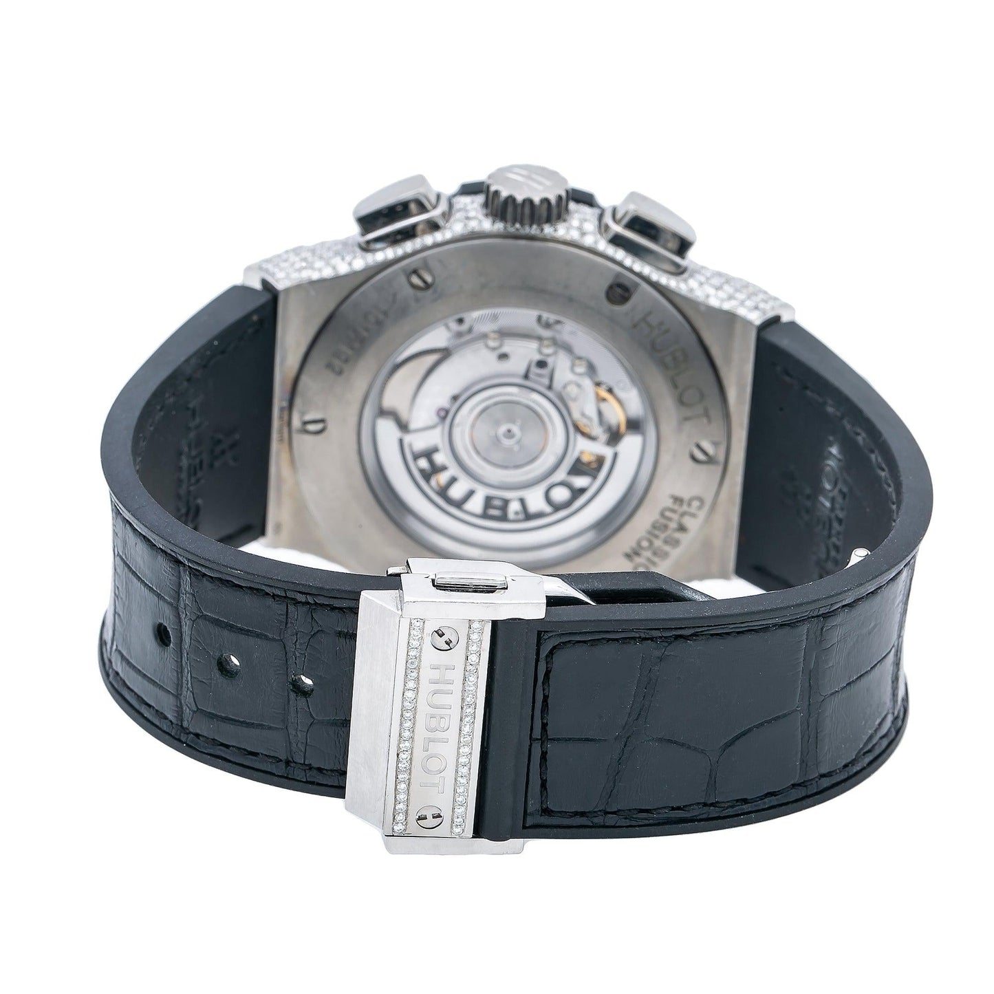 Hublot Classic Fusion Chronograph 45MM White Dial With 9.50 CT Diamonds