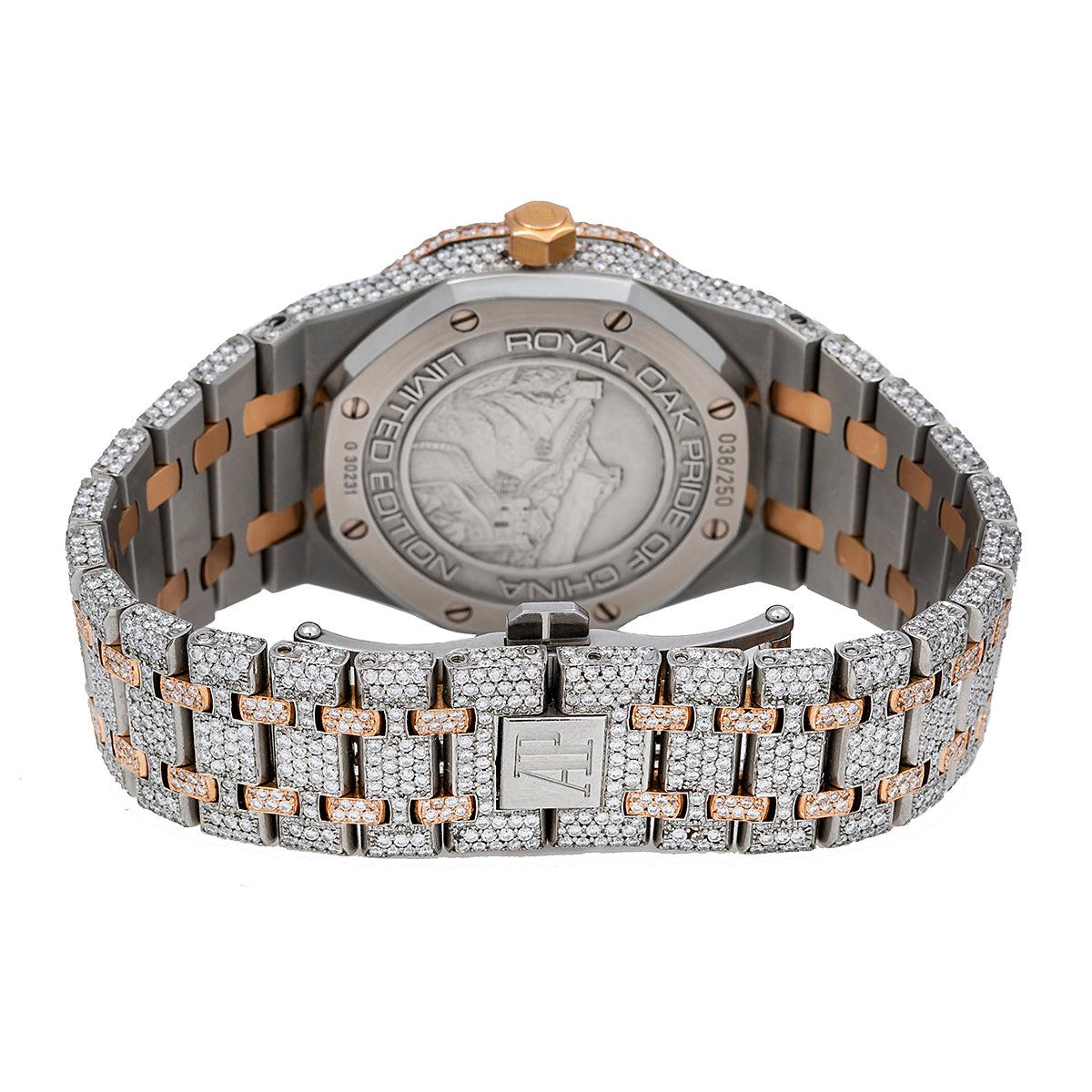 Audemars Piguet Royal Oak 25168SR 39MM White Moon Phase Dial With 22.75 CT Diamonds