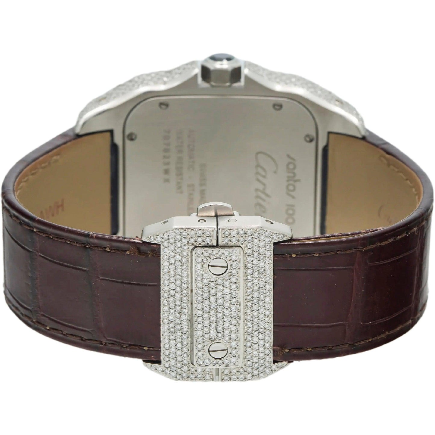 Cartier Santos 100 W20073X8 41MM Rose Gold Diamond Dial With 11.35 CT Diamonds