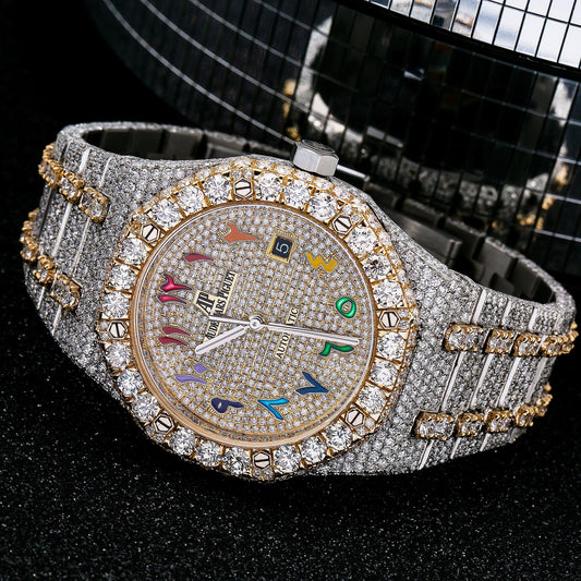 Audemars Piguet Royal Oak Selfwinding 15400ST 41MM Yellow Gold Diamond Dial With Two Tone Bracelet