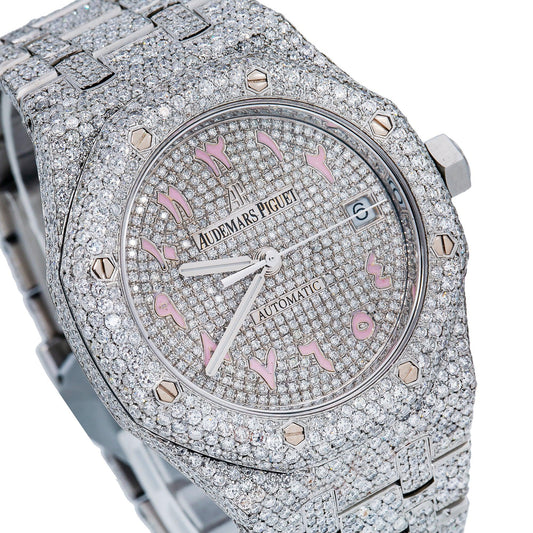 Audemars Piguet Royal Oak Selfwinding 15450ST 37MM Silver Diamond Dial With Stainless Steel Bracelet