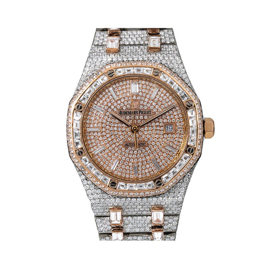 Audemars Piguet Royal Oak Self Winding 15400SR 41MM Rose Gold Diamond Dial With 32.75 CT Diamonds