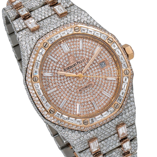 Audemars Piguet Royal Oak Self Winding 15400SR 41MM Rose Gold Diamond Dial With 32.75 CT Diamonds
