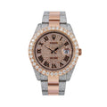 Rolex Datejust 41MM 126331 Diamond Paved Roman Dial Diamond Bezel Two Tone Rose Gold Semi Diamond Oyster Bracelet