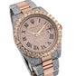 Rolex Datejust 41MM 126331 Diamond Paved Roman Dial Diamond Bezel Two Tone Rose Gold Semi Diamond Oyster Bracelet