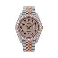 Rolex Datejust 41MM 126331 Diamond Paved Eastern Arabic Dial Diamond Bezel Two Tone Rose Gold Full Diamond Jubilee Bracelet 17.75ct