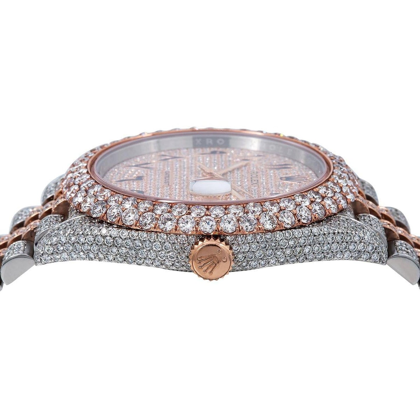 Rolex Datejust 41MM 126331 Diamond Paved Eastern Arabic Dial Diamond Bezel Two Tone Rose Gold Full Diamond Jubilee Bracelet 17.75ct