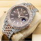 Rolex Datejust 36MM 126331 Chocolate Dial Diamond Bezel Two Tone Rose Gold Full Diamond Jubilee Bracelet 22.75ct