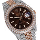 Rolex Datejust 36MM 126331 Chocolate Dial Diamond Bezel Two Tone Rose Gold Full Diamond Jubilee Bracelet 22.75ct