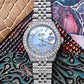 Rolex Datejust 36MM 1601 Blue Mother of Pearl Roman Diamond Dial Diamond Bezel Stainless Steel Full Diamond Jubilee Bracelet 9.25ct