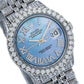 Rolex Datejust 36MM 1601 Blue Mother of Pearl Roman Diamond Dial Diamond Bezel Stainless Steel Full Diamond Jubilee Bracelet 9.25ct