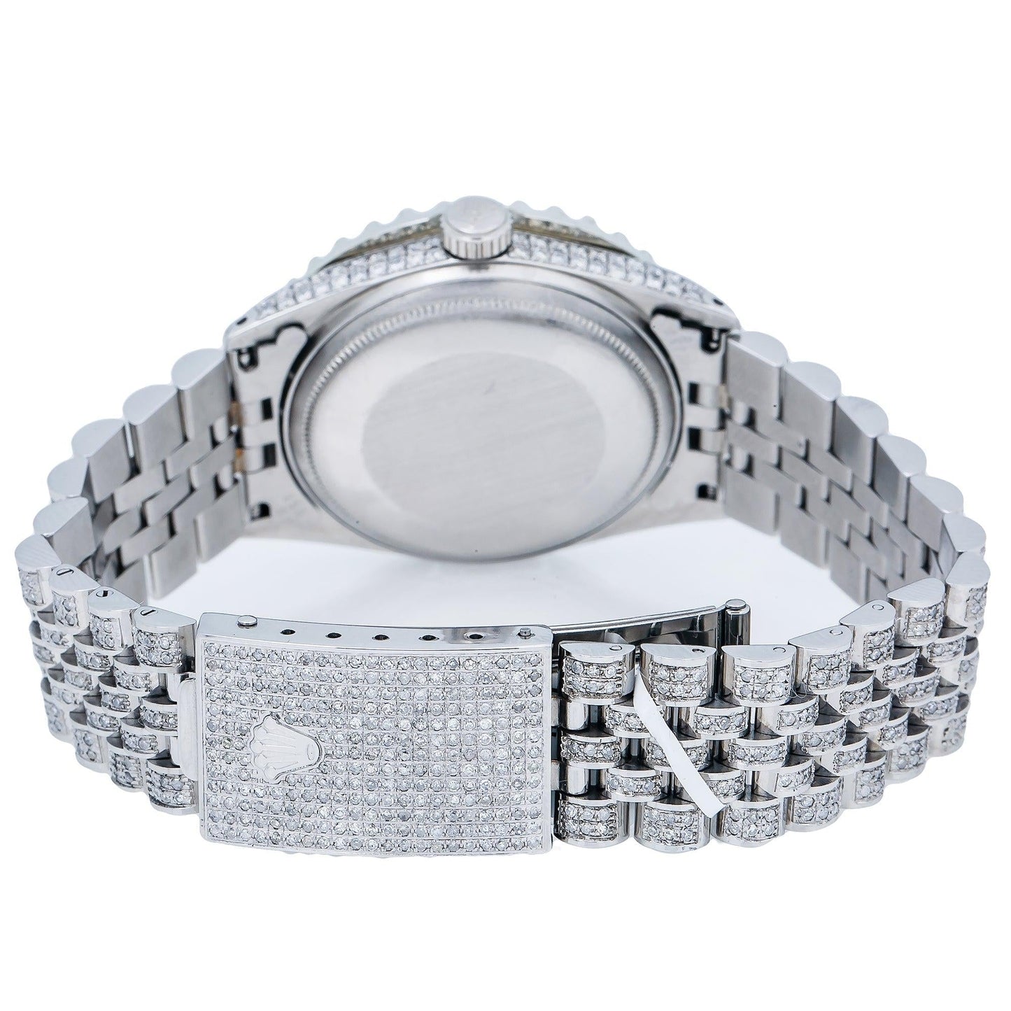 Rolex Datejust 36MM 1601 Blue Mother of Pearl Roman Diamond Dial Diamond Bezel Stainless Steel Full Diamond Jubilee Bracelet 9.25ct