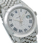 Rolex Datejust 41MM 126300 Diamond Paved Roman Dial Smooth Bezel Stainless Steel Full Diamond Jubilee Bracelet