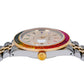 Rolex Datejust 36MM 16013 Diamond Paved Rainbow Hour Dial Rainbow Gemstone Bezel Two Tone Yellow Gold Semi Diamond Jubilee Bracelet 5.25ct