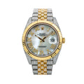 Rolex Datejust 41MM 126333 Mother of Pearl Roman Diamond Dial Fluted Bezel Two Tone Yellow Gold Full Diamond Jubilee Bracelet