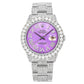 Rolex Datejust 36MM 16200 Purple Roman Diamond Dial Diamond Bezel Stainless Steel Full Diamond Oyster Bracelet 9.25ct