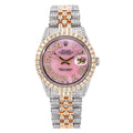Rolex Datejust 36MM 1601 Pink Mother of Pearl Roman Diamond Dial Diamond Bezel Two Tone Rose Gold Full Diamond Jubilee Bracelet 8.75ct