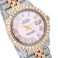 Rolex Datejust 36MM 1601 Pink Mother of Pearl Roman Diamond Dial Diamond Bezel Two Tone Rose Gold Full Diamond Jubilee Bracelet 8.75ct