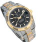 Rolex Sky-Dweller 42MM 326933 Black Dial Fluted Bezel Two Tone Yellow Gold Full Diamond Oyster Bracelet 21.5ct
