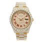 Rolex Day-Date II 41MM 218238 Diamond Paved Red Roman Dial Diamond Bezel 18K Yellow Gold Full Diamond President Bracelet 21.75ct