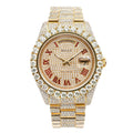 Rolex Day-Date II 41MM 218238 Diamond Paved Red Roman Dial Diamond Bezel 18K Yellow Gold Full Diamond President Bracelet 21.75ct