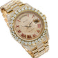 Rolex Day-Date II 41MM 218238 Diamond Paved Red Roman Dial Diamond Bezel 18K Yellow Gold Full Diamond President Bracelet 21.75ct