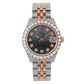 Rolex Datejust 31MM 178271 Black Mother of Pearl Diamond Dial Diamond Bezel Two Tone Rose Gold Full Diamond Jubilee Bracelet