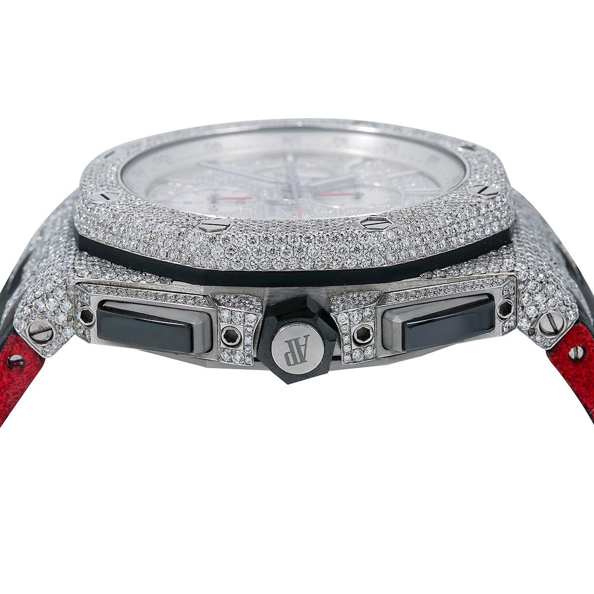 Audemars Piguet Royal Oak Offshore 26400SO Silver Diamond Dial With Leather Bracelet