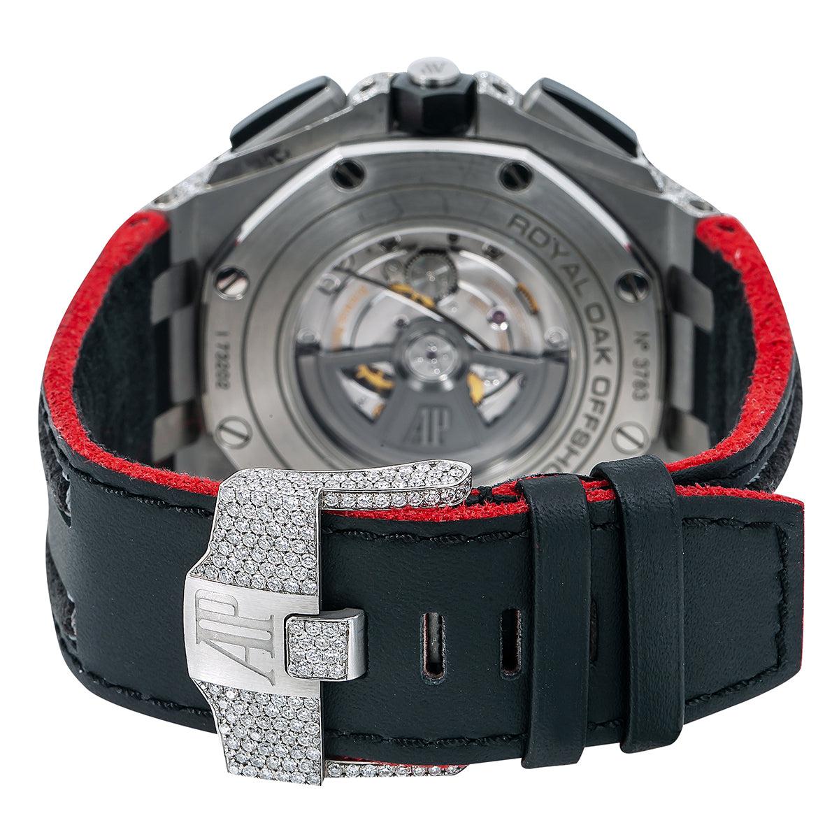 Audemars Piguet Royal Oak Offshore 26400SO Silver Diamond Dial With Leather Bracelet