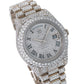 Rolex Day-Date II 41MM 218239 Diamond Paved Roman Dial Diamond Bezel 18K White Gold Full Diamond President Bracelet