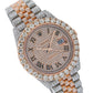 Rolex Datejust 41MM 126331 Diamond Paved Roman Dial Diamond Bezel Two Tone Rose Gold Full Diamond Jubilee Bracelet 22.5ct