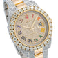 Rolex Datejust 41MM 116333 Diamond Paved Rainbow Roman Dial Diamond Bezel Two Tone Yellow Gold Semi Diamond Oyster Bracelet
