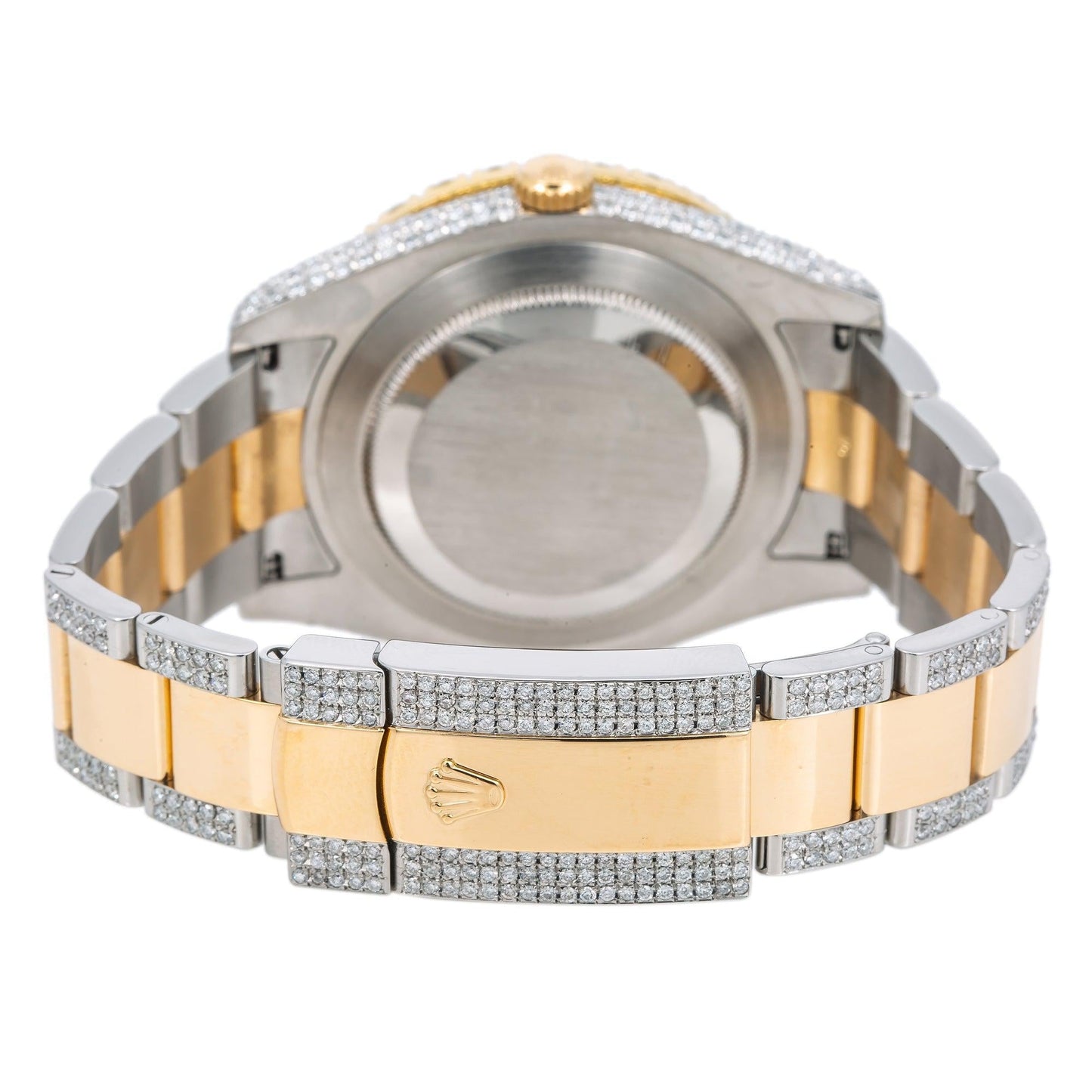 Rolex Datejust 41MM 116333 Diamond Paved Rainbow Roman Dial Diamond Bezel Two Tone Yellow Gold Semi Diamond Oyster Bracelet
