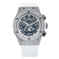 Hublot Classic Fusion Aerofusion 45MM Skeleton Diamond Dial And Bezel With White Rubber Bracelet