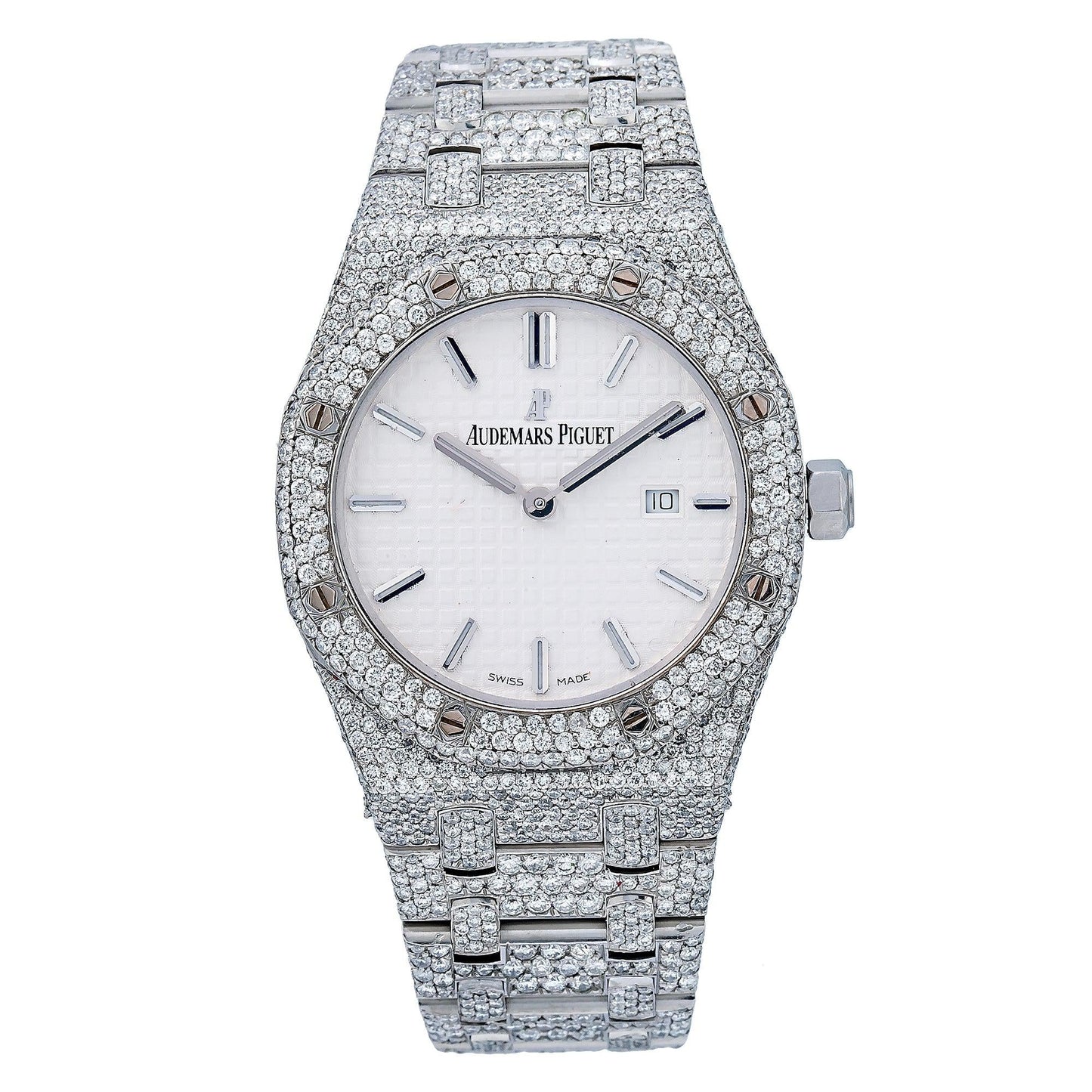 Audemars Piguet Royal Oak Lady 67651ST 33MM White Dial With 18.25 CT Diamonds