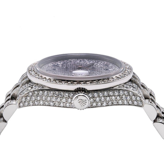 Rolex Datejust 26MM 179174 Diamond Paved Eastern Arabic Dial Diamond Bezel Stainless Steel Full Diamond Jubilee Bracelet