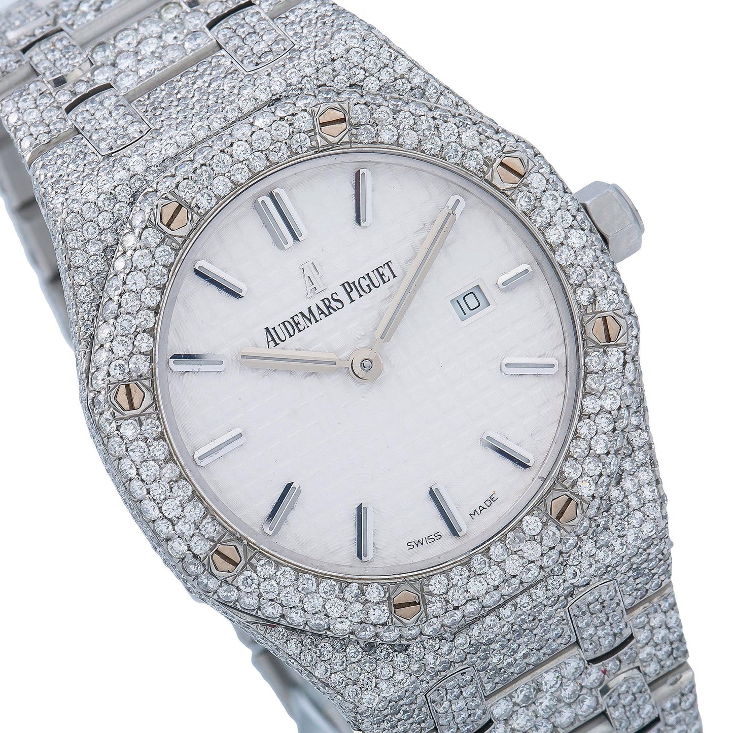 Audemars Piguet Royal Oak Lady 67651ST 33MM White Dial With 18.25 CT Diamonds