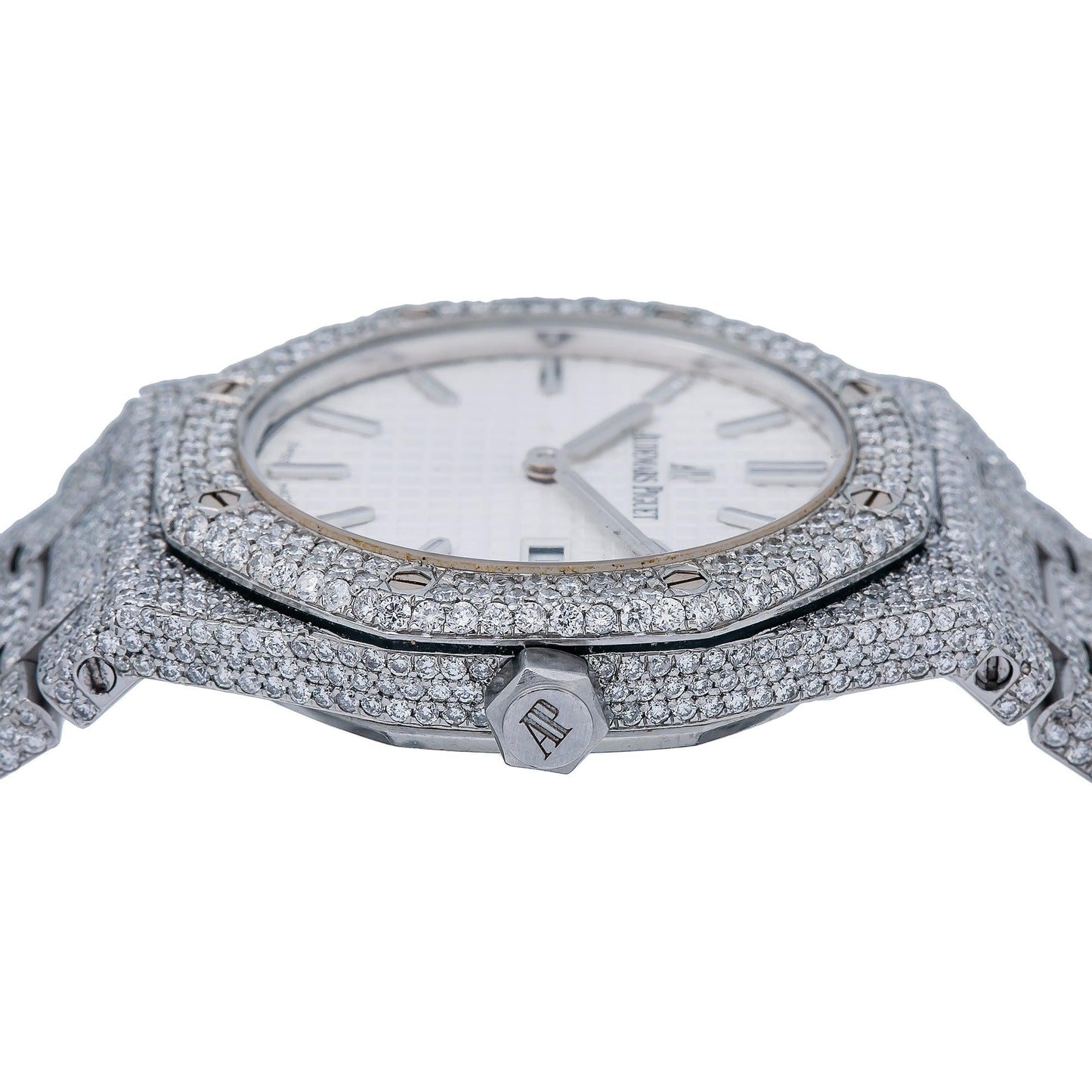 Audemars Piguet Royal Oak Lady 67651ST 33MM White Dial With 18.25 CT Diamonds