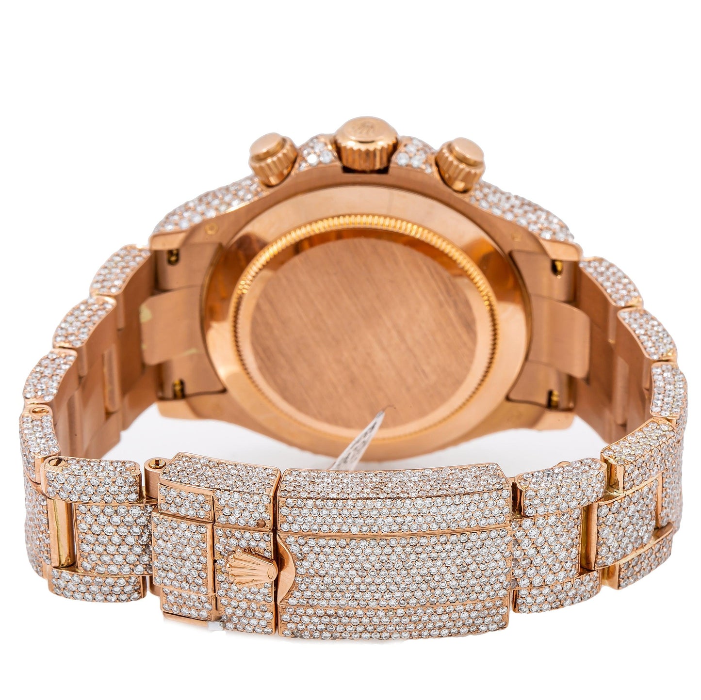 Rolex Cosmograph Daytona 40MM 116505 Diamond Paved Dial Diamond Bezel 18K Rose Gold Full Diamond Oyster Bracelet