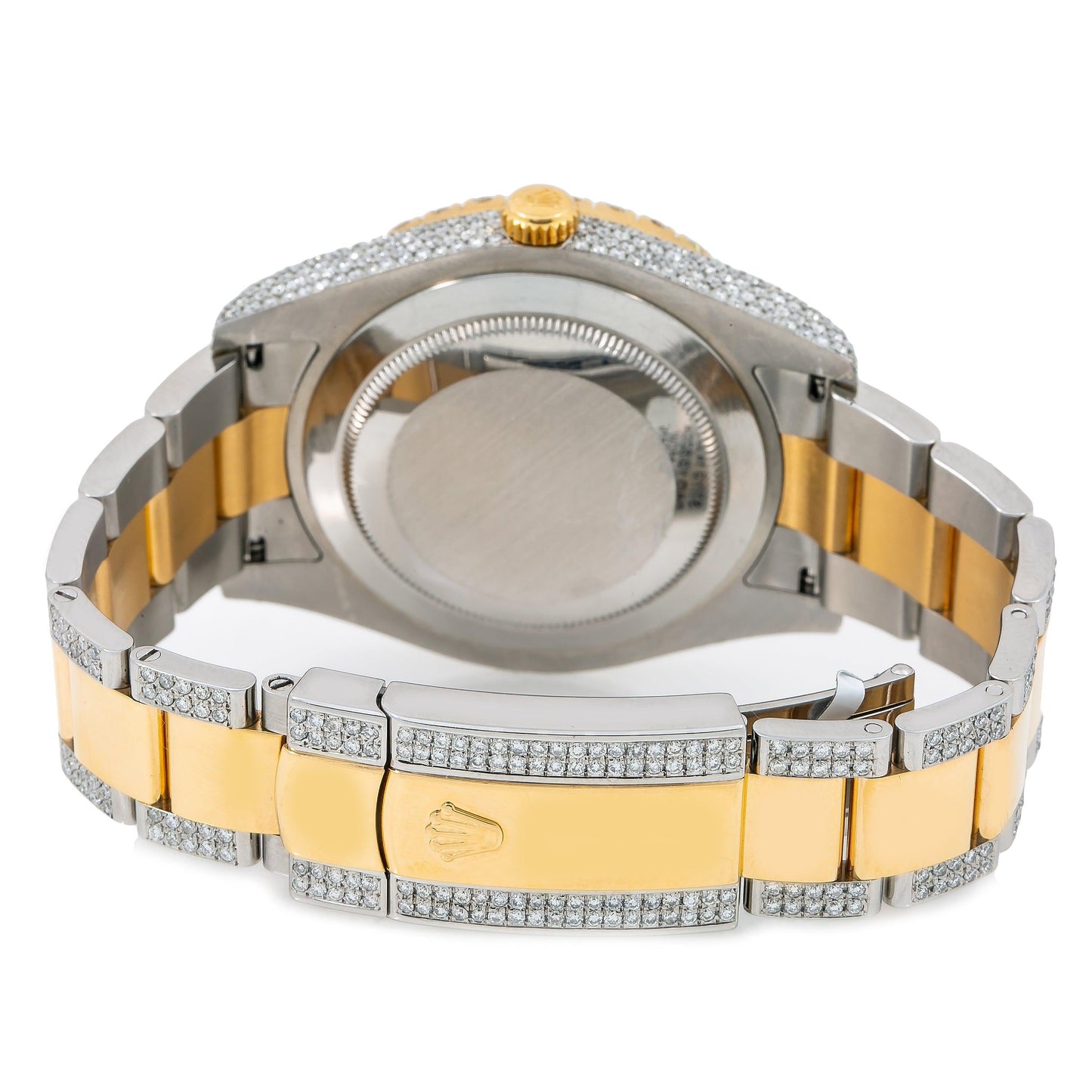 Rolex Datejust 36MM 116233 Diamond Paved Green Roman Dial Diamond Bezel Two Tone Yellow Gold Semi Diamond Oyster Bracelet 14.25ct