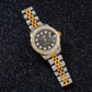 Rolex Datejust 26MM 6917 Black Diamond Dial Diamond Bezel Two Tone Yellow Gold Full Diamond Jubilee Bracelet