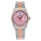 Rolex Datejust 36MM 16231 Pink Diamond Dial Diamond Bezel Two Tone Rose Gold Full Diamond Jubilee Bracelet 8.25ct