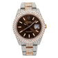 Rolex Datejust 41MM 126331 Chocolate Dial Diamond Bezel Two Tone Rose Gold Full Diamond Jubilee Bracelet 21.25ct