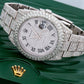 Rolex Datejust 41MM 126300 Diamond Paved Roman Dial Diamond Bezel Stainless Steel Full Diamond Oyster Bracelet 21.25ct