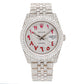 Rolex Datejust 36MM 116234 Diamond Paved Red Eastern Arabic Dial Diamond Bezel Stainless Steel Full Diamond Jubilee Bracelet 12.75ct