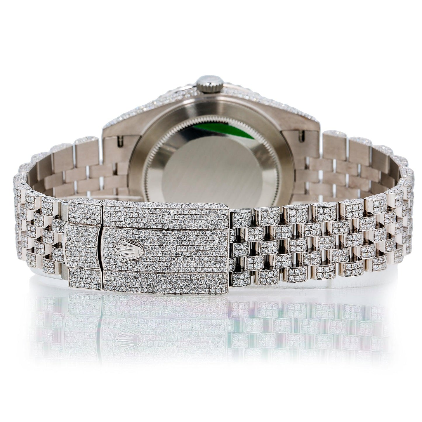 Rolex Datejust 41MM 126300 Diamond Paved Roman Dial Diamond Bezel Stainless Steel Full Diamond Jubilee Bracelet