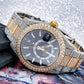 Rolex Sky-Dweller 42MM 326933 Black Dial Diamond Bezel Two Tone Yellow Gold Full Diamond Oyster Bracelet